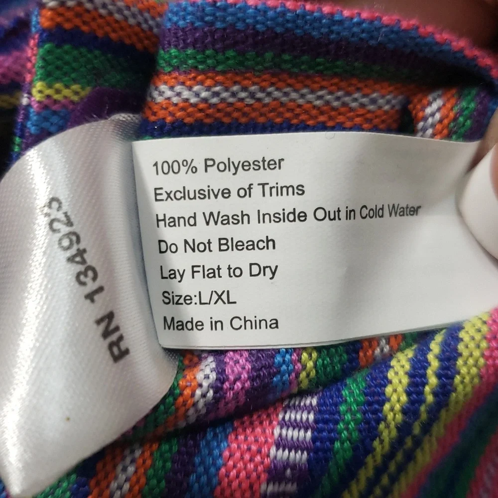 Pup Crew NWT Dog Apparel Multicolor Striped Serape and Sombrero